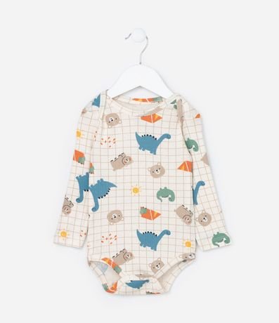 Body Infantil con Estampa Animalitos y Dinos - Talle 0 a 18 meses