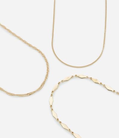 Collar 3 Capas en Metal con Diferentes Cadenas