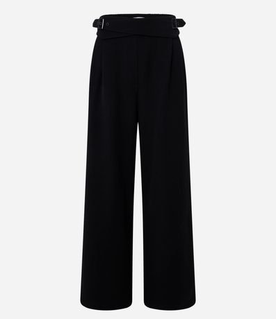 Pantalón Pantalona en Sastrería con Cintura Cruzado y Hebilla 5