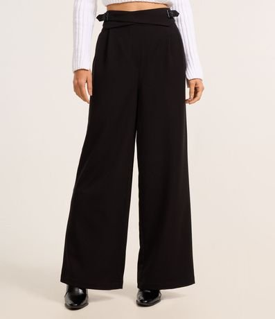 Pantalón Pantalona en Sastrería con Cintura Cruzado y Hebilla 3