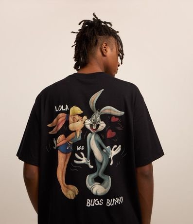 Remera Boxy en Algodón con Estampa Looney Tunes Crazy in Love