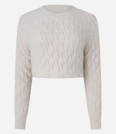 Suéter Cropped en Chenille con Pelitos 4