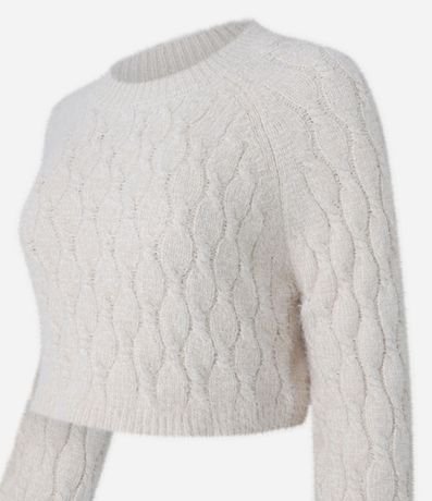 Suéter Cropped en Chenille con Pelitos 5