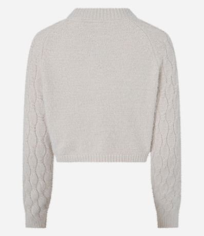 Suéter Cropped en Chenille con Pelitos 6