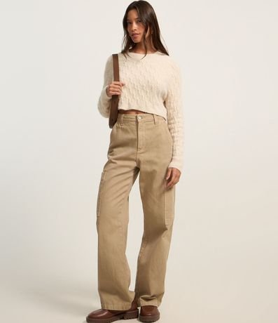 Suéter Cropped en Chenille con Pelitos 2