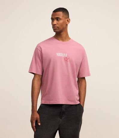 Remera Boxy en Algodón con Estampa Nirvana
