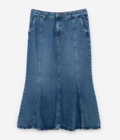 Pollera Midi Sereia en Jeans Curve & Plus Size 6