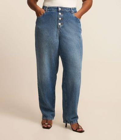 Pantalón Recto en Jeans con Botones Curve & Plus Size 2