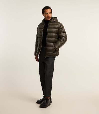 Campera Puffer en Poliamida con Gajos y Forro de Sherpa 2