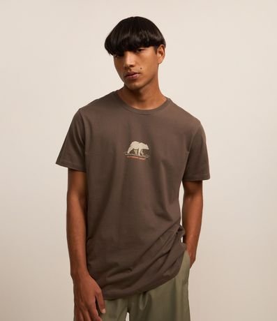 Remera Comfort en Algodón con Estampa de Oso