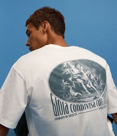 Remera Oversized en Malla con Estampa Lettering y Arte 5