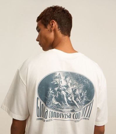 Remera Oversized en Malla con Estampa Lettering y Arte