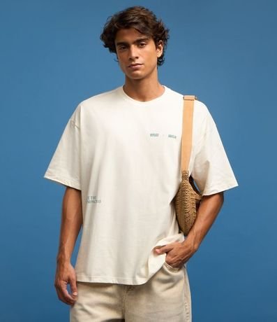 Remera Relaxed en Malla con Estampa Lettering 5