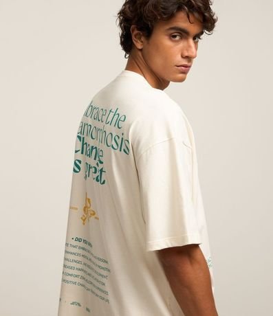 Remera Relaxed en Malla con Estampa Lettering