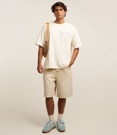 Remera Relaxed en Malla con Estampa Lettering 2