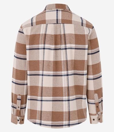 Camisa Regular en Franela con Estampado de Cuadros 7