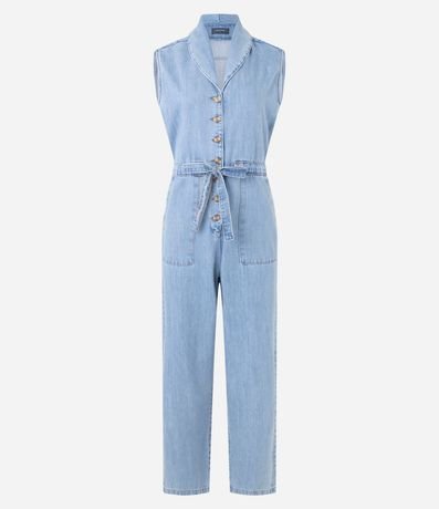Mono Largo en Jeans con Lazo y Bolsillo Carpinteiro 6