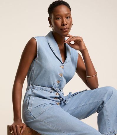 Mono Largo en Jeans con Lazo y Bolsillo Carpinteiro 5