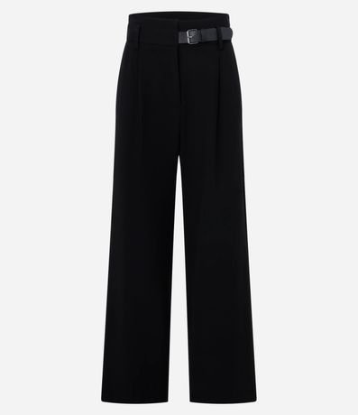 Pantalón Recto en Sastrería con Cintura Alta y Medio Cinturón 5