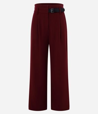 Pantalón Recto en Sastrería con Cintura Alta y Medio Cinturón 5