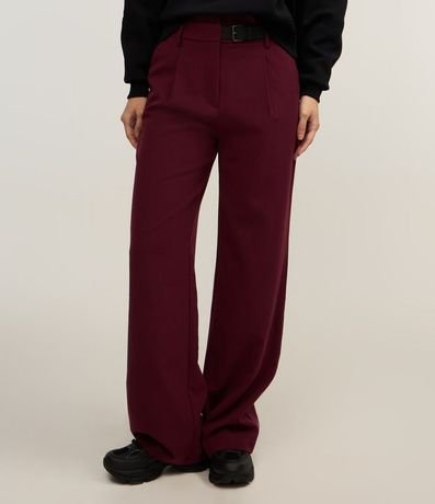 Pantalón Recto en Sastrería con Cintura Alta y Medio Cinturón 3