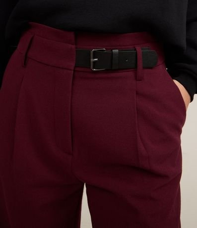 Pantalón Recto en Sastrería con Cintura Alta y Medio Cinturón 4