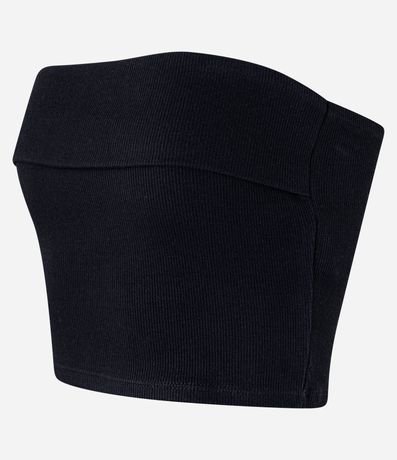 Top Sin Breteles en Rib con Texturas 5