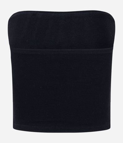 Top Sin Breteles en Rib con Texturas 6