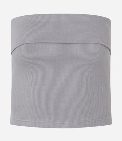 Top Sin Breteles en Rib con Texturas 4