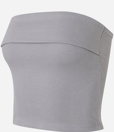 Top Sin Breteles en Rib con Texturas 5