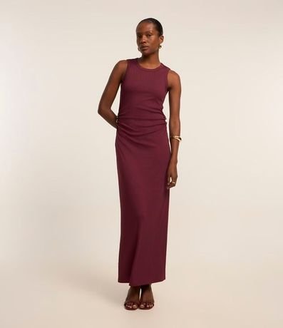 Vestido sin Manga en Rib con Piercings en los Laterales da Cintura