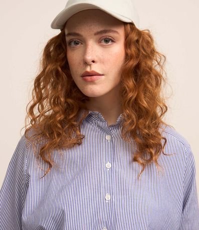 Camisa corta en Tricolina con Rayas en Hilo Teñido 4