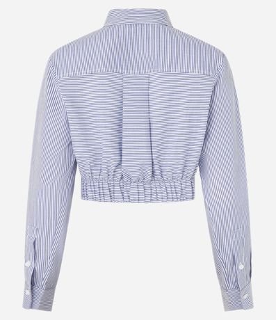 Camisa corta en Tricolina con Rayas en Hilo Teñido 7