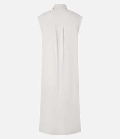 Vestido Chemise Plano en Lino con Botones 7