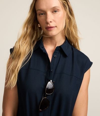 Vestido Chemise Plano en Lino con Botones 3