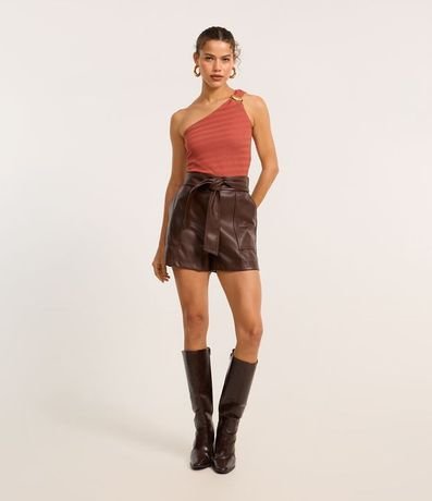 Short corto en PU con Lazo Delantero 1