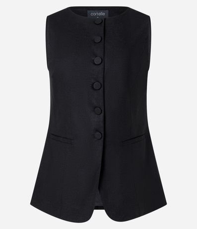 Chaleco Alargado con Bajo Arredonda y Bolsillos 6