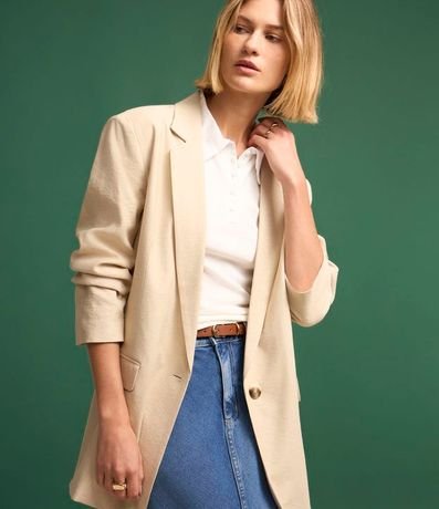 Blazer Oversized en Sastrería con Botón Único