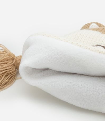 Conjunto Gorro y Guante en Punto con Bordado Zorro - Talle 0 a 12 meses 2