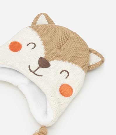 Conjunto Gorro y Guante en Punto con Bordado Zorro - Talle 0 a 12 meses 3