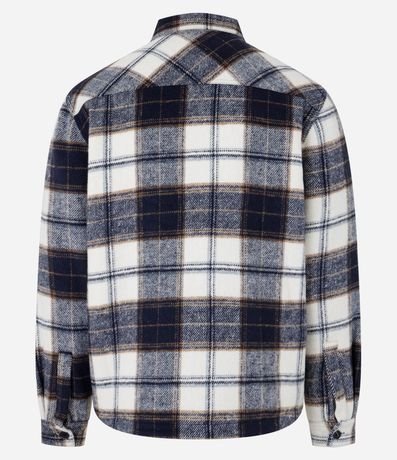 Campera Trucker en Franela con Estampa de Cuadros y Sherpa 10