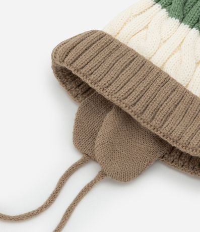 Gorro Infantil en Punto Texturizado con Pompón - Talle 0 a 12 meses 3