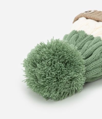 Gorro Infantil en Punto Texturizado con Pompón - Talle 0 a 12 meses 4