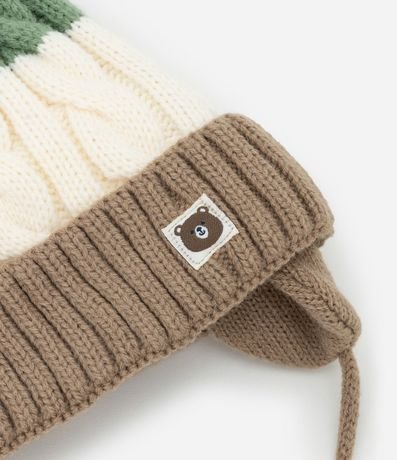 Gorro Infantil en Punto Texturizado con Pompón - Talle 0 a 12 meses 5