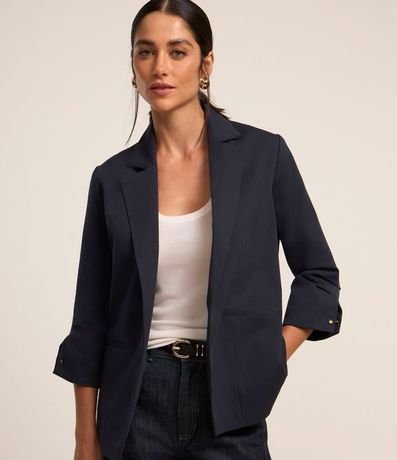 Blazer Regular Sastrería con Pliegues