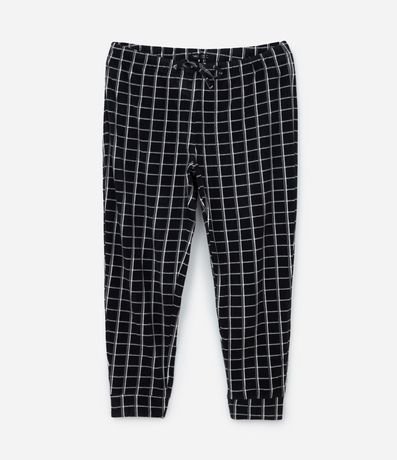 Pantalón de Pijama en Plush con Estampa de Cuadros