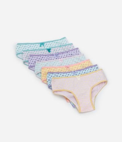 Kit 07 Bombachas Infantiles con Estampa corazones - Talle 2 a 14 años