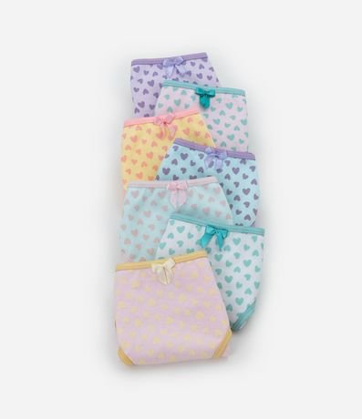 Kit 07 Bombachas Infantiles con Estampa corazones - Talle 2 a 14 años 3