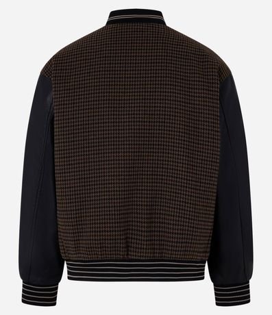 Campera Bomber College con Estampa Bordada y Mangas en Pu 10