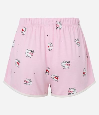 Short de Pijama en Viscosa Estampado de Gato 6